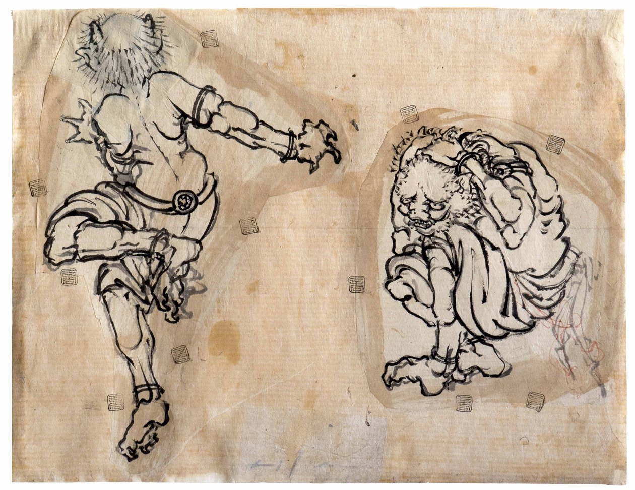 Kaksi Oni-demonia, 1830-1839. tekijältä Katsushika Hokusai