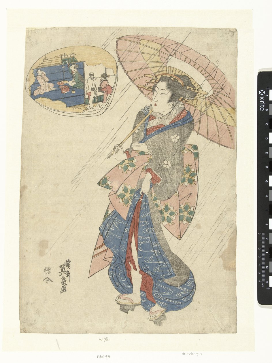 Courtesan in de regen tekijältä Keisai Eisen