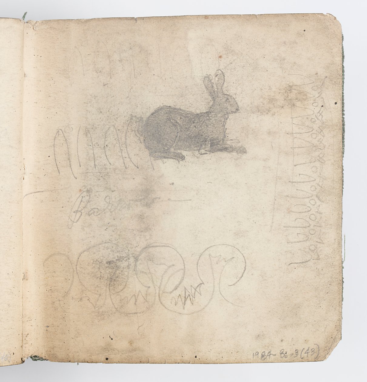 Luonnoskirjasivu: Sketch of Rabbit tekijältä Kenyon Cox