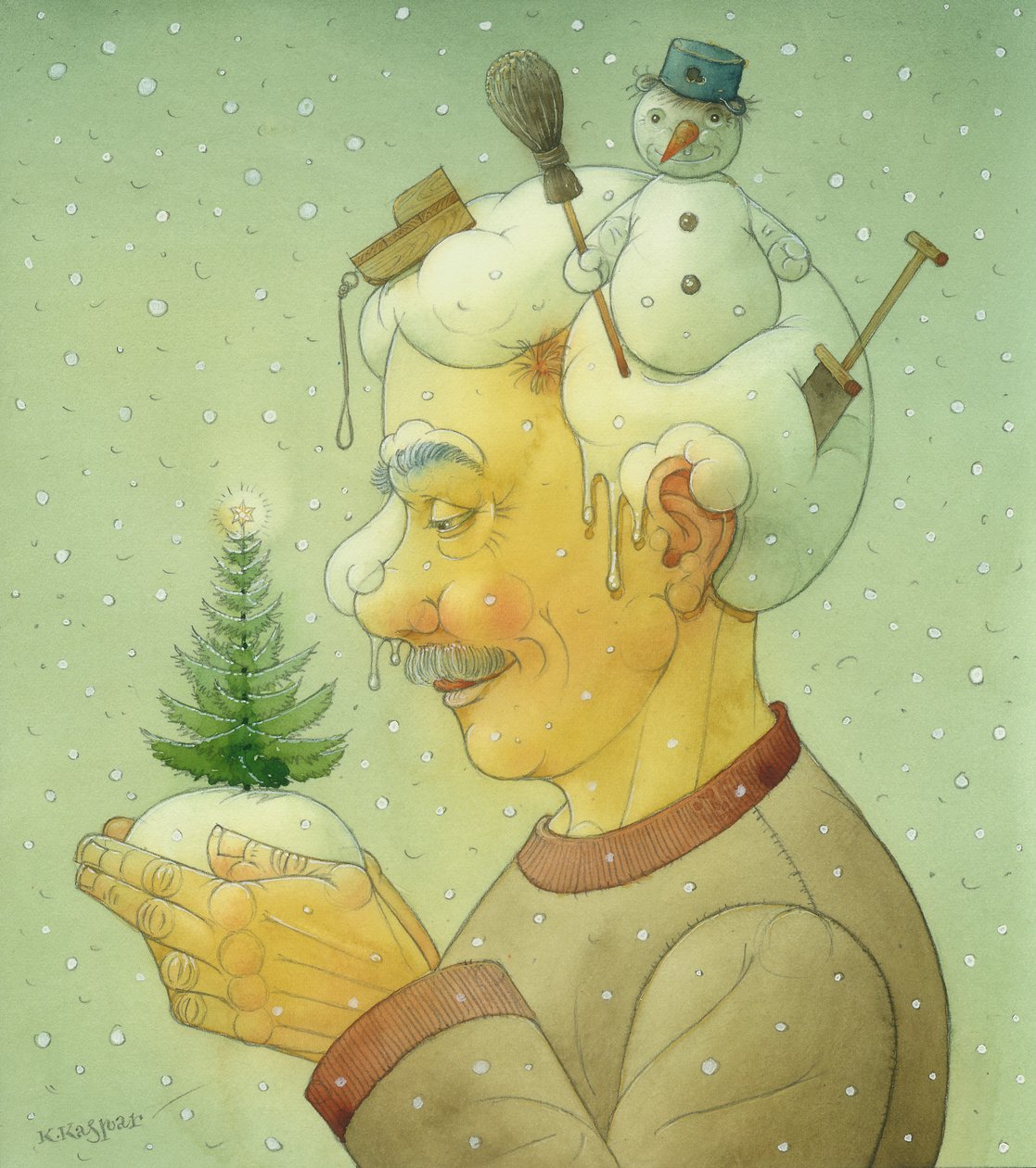 Luminen talvi, 2006 (wc paperilla) tekijältä Kestutis Kasparavicius