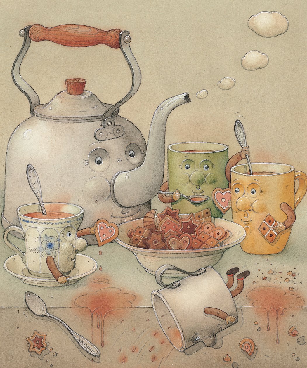 Tea Club, 2003 (wc paperilla) tekijältä Kestutis Kasparavicius