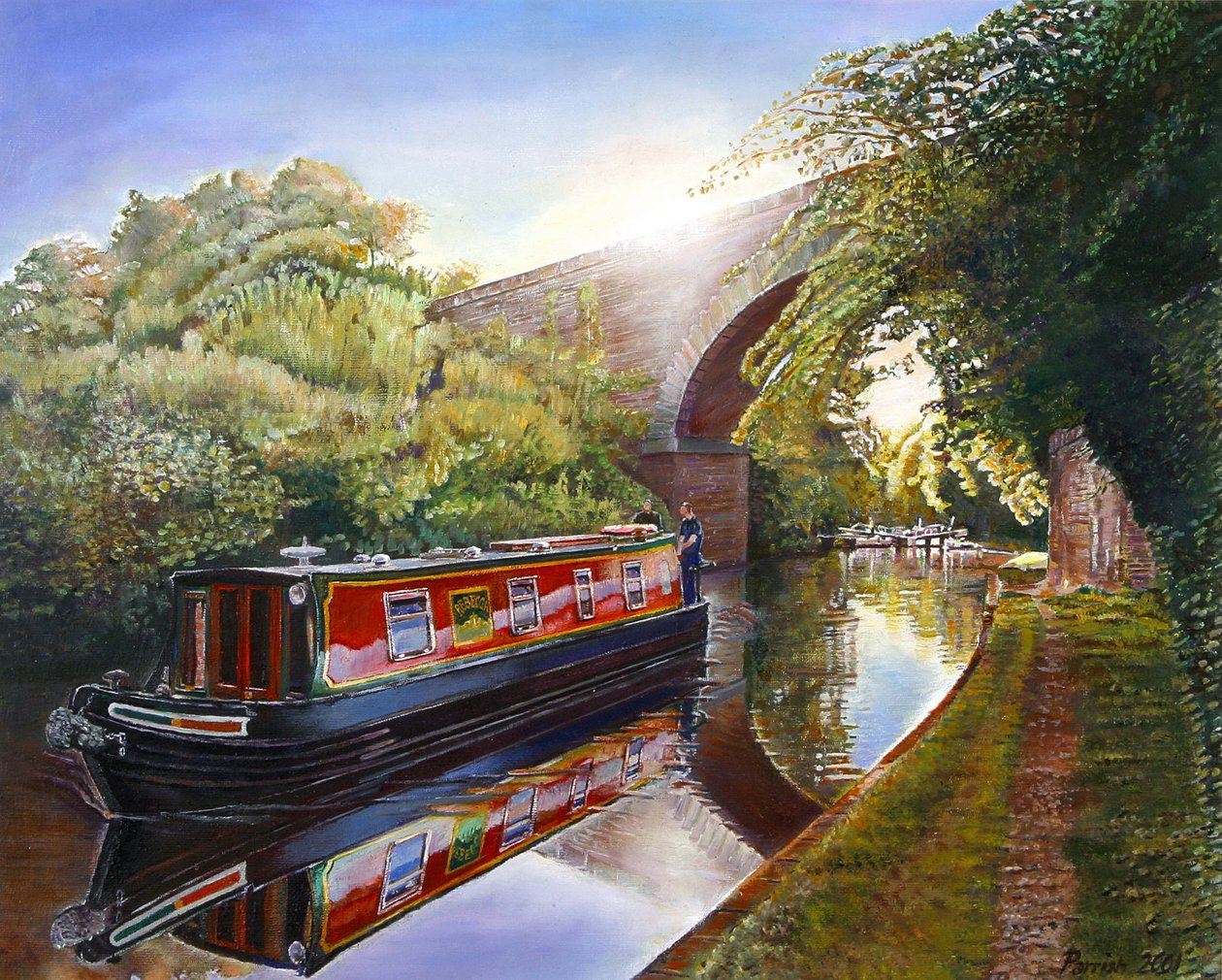 Kate Boat Grand Union Canalilla, 2001 tekijältä Kevin Guild of Railway Artist Parrish