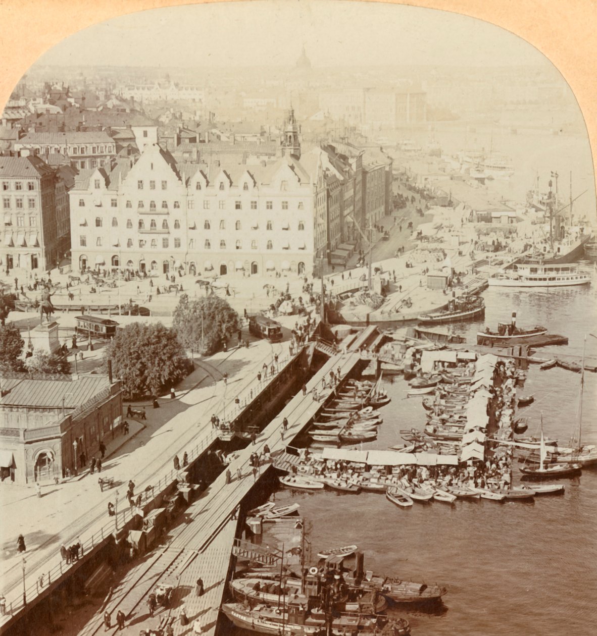 Satama, Tukholma, Ruotsi, 1901. tekijältä Keystone View Company
