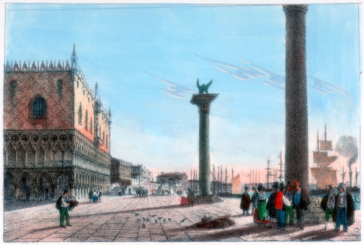 Pyhän Markuksen aukio, Venetsia, Italia, 1800-luku. tekijältä Kirchmayr