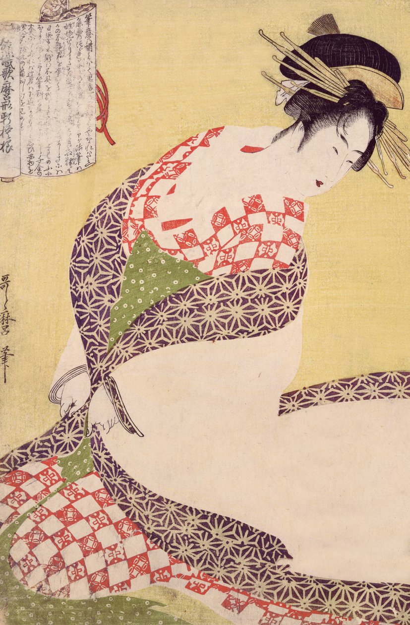 Courtesaani polvistui tekijältä Kitagawa Utamaro