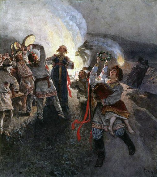 Vapun juhlat, 1902 (wc paperilla) tekijältä Klavdiy Vasilievich Lebedev