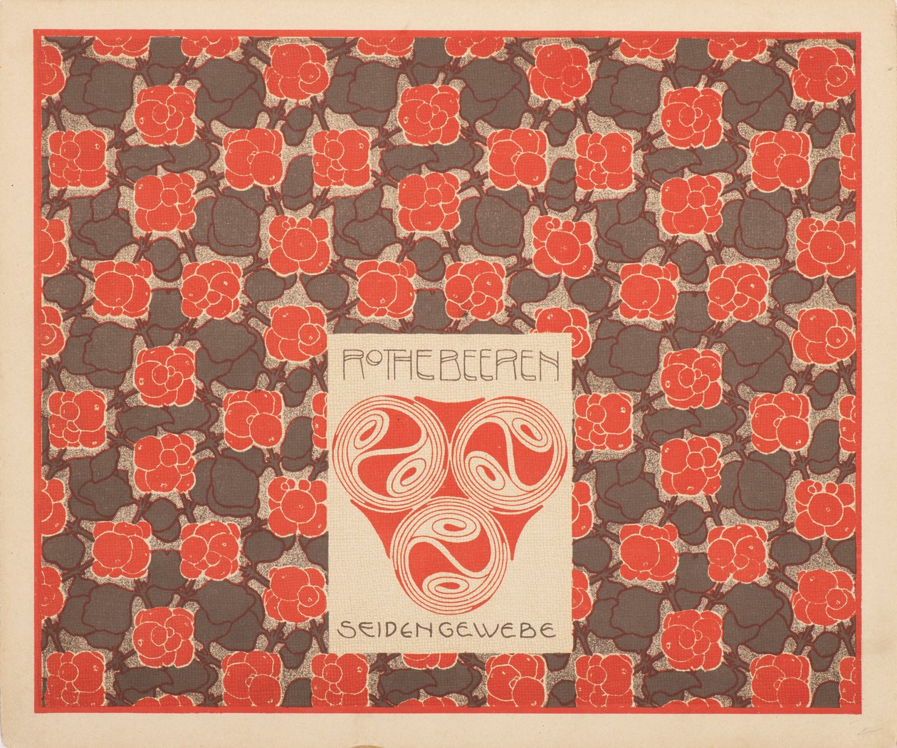 Red Berries -silkkikangas, 1901. tekijältä Koloman Moser