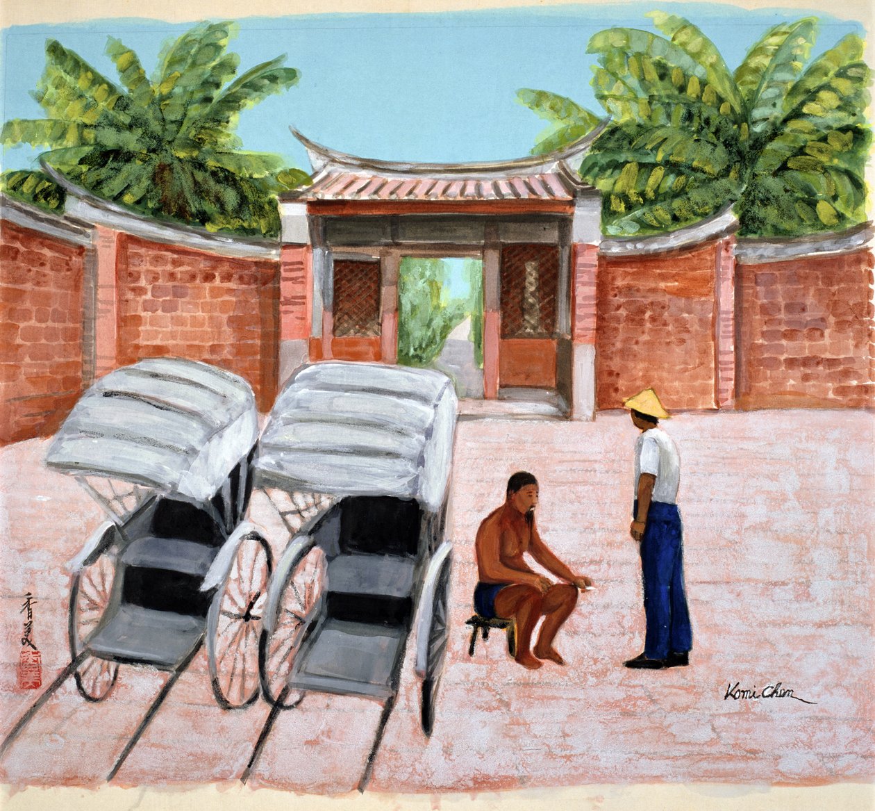 Taking a Rest, 1990 (guassi silkillä) tekijältä Komi Chen