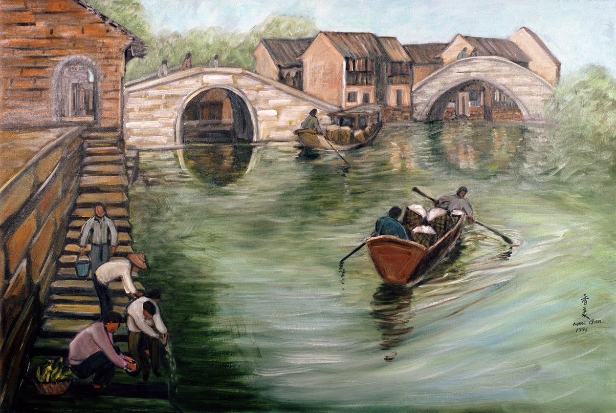 Washing Clothes by the Stream, 1995 tekijältä Komi Chen