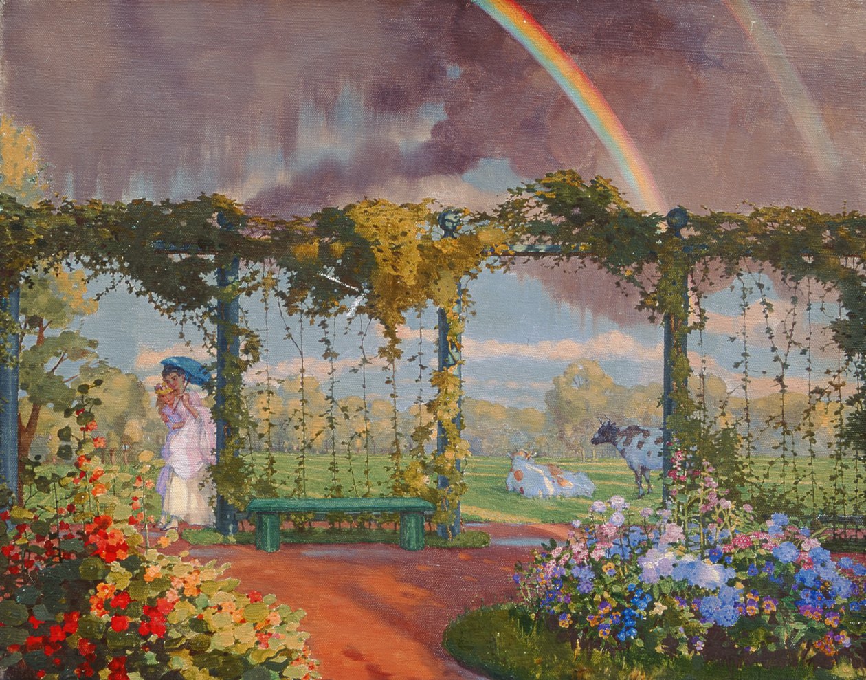 Maisema sateenkaaren kanssa, 1915 tekijältä Konstantin Andreevic Somov