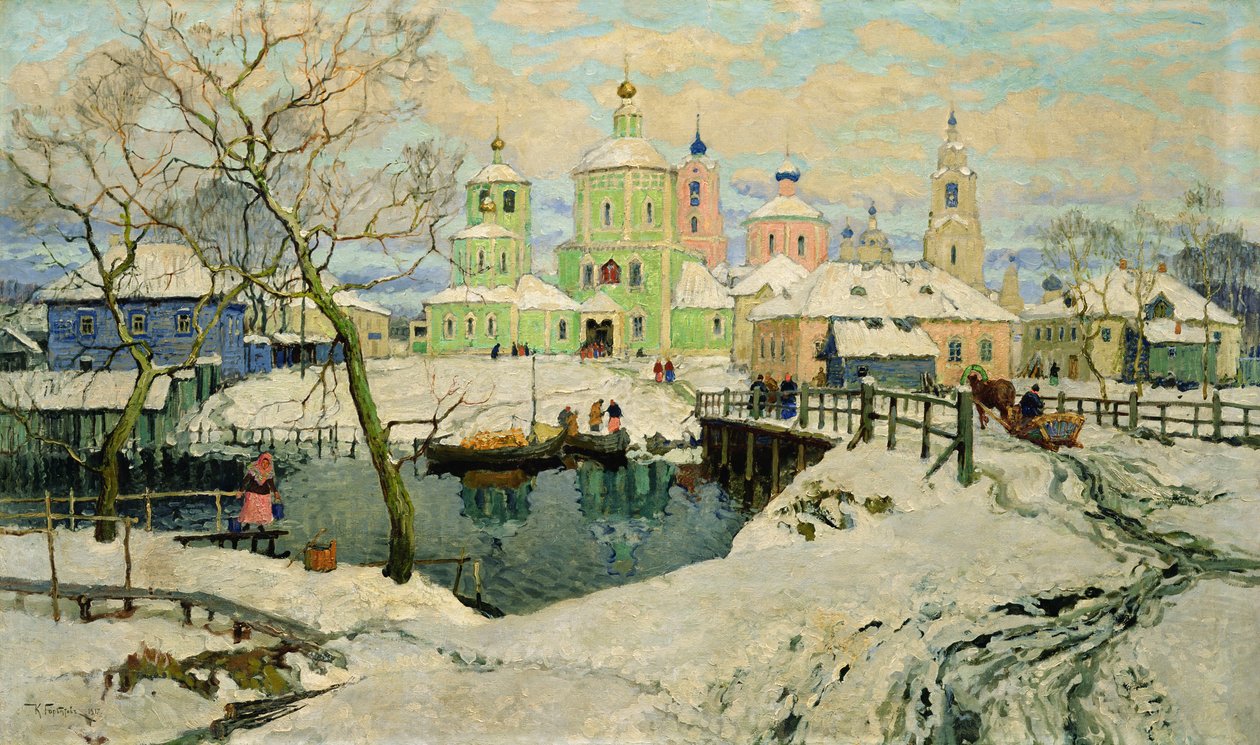 Pieni kylä Torzhok, 1917 tekijältä Konstantin Ivanovich Gorbatov