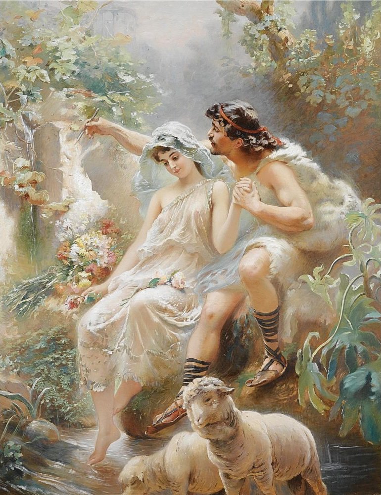 Alegorinen kohtaus tekijältä Konstantin Egorovich Makovsky