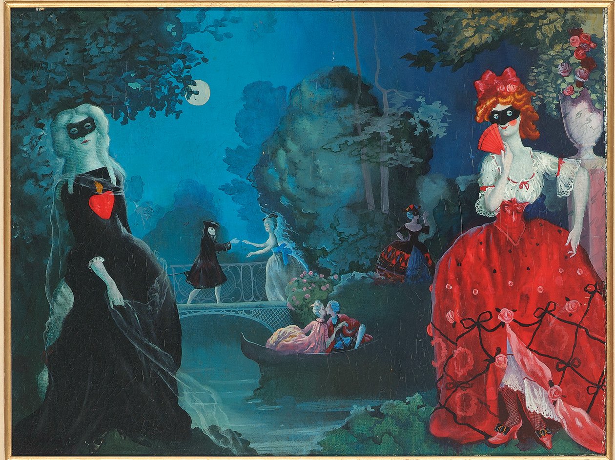 Moonlight Masquerade (öljy kankaalle) tekijältä Konstantin Andreevic Somov