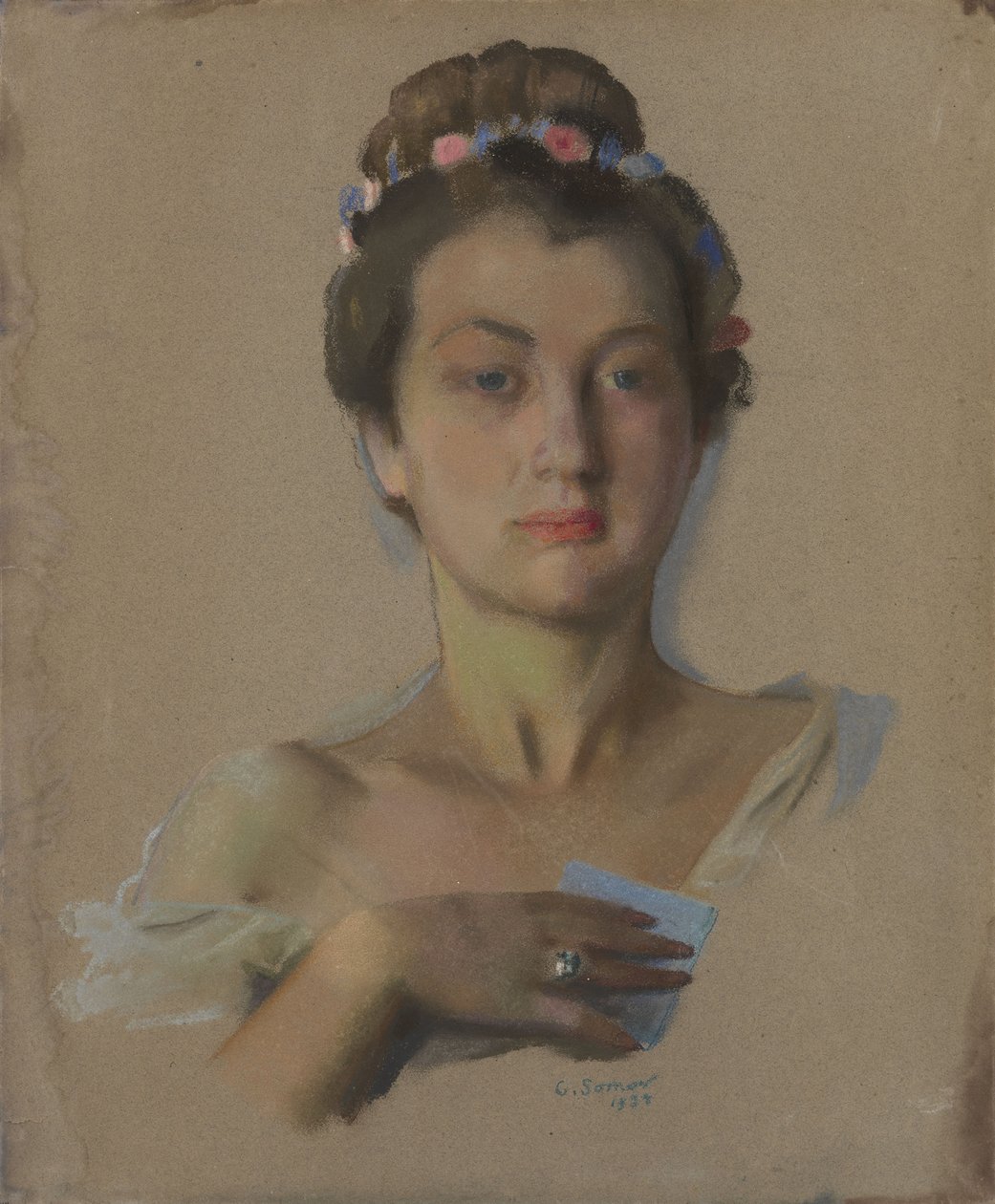 Alexandra Levchenkon muotokuva, 1934 tekijältä Konstantin Andreevic Somov