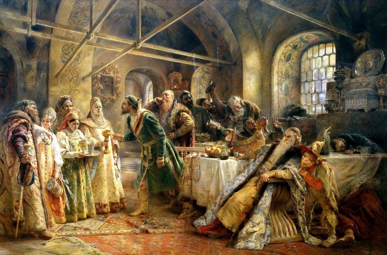 Suudelma seremonia, 1895. tekijältä Konstantin Egorovich Makovsky