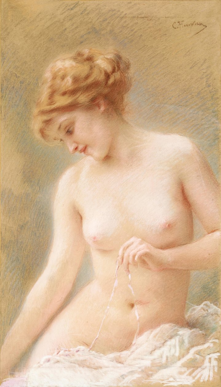 Istuu alasti tekijältä Konstantin Makovsky