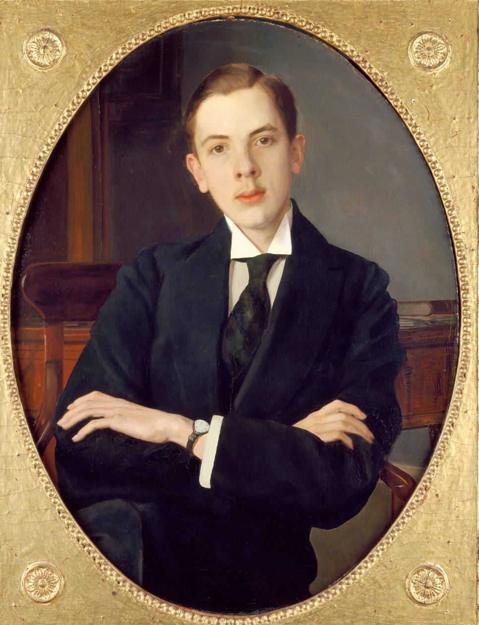 Evgenii Sergeevich Mikhailov, taiteilijan veljenpoika, 1916 tekijältä Konstantin Somov