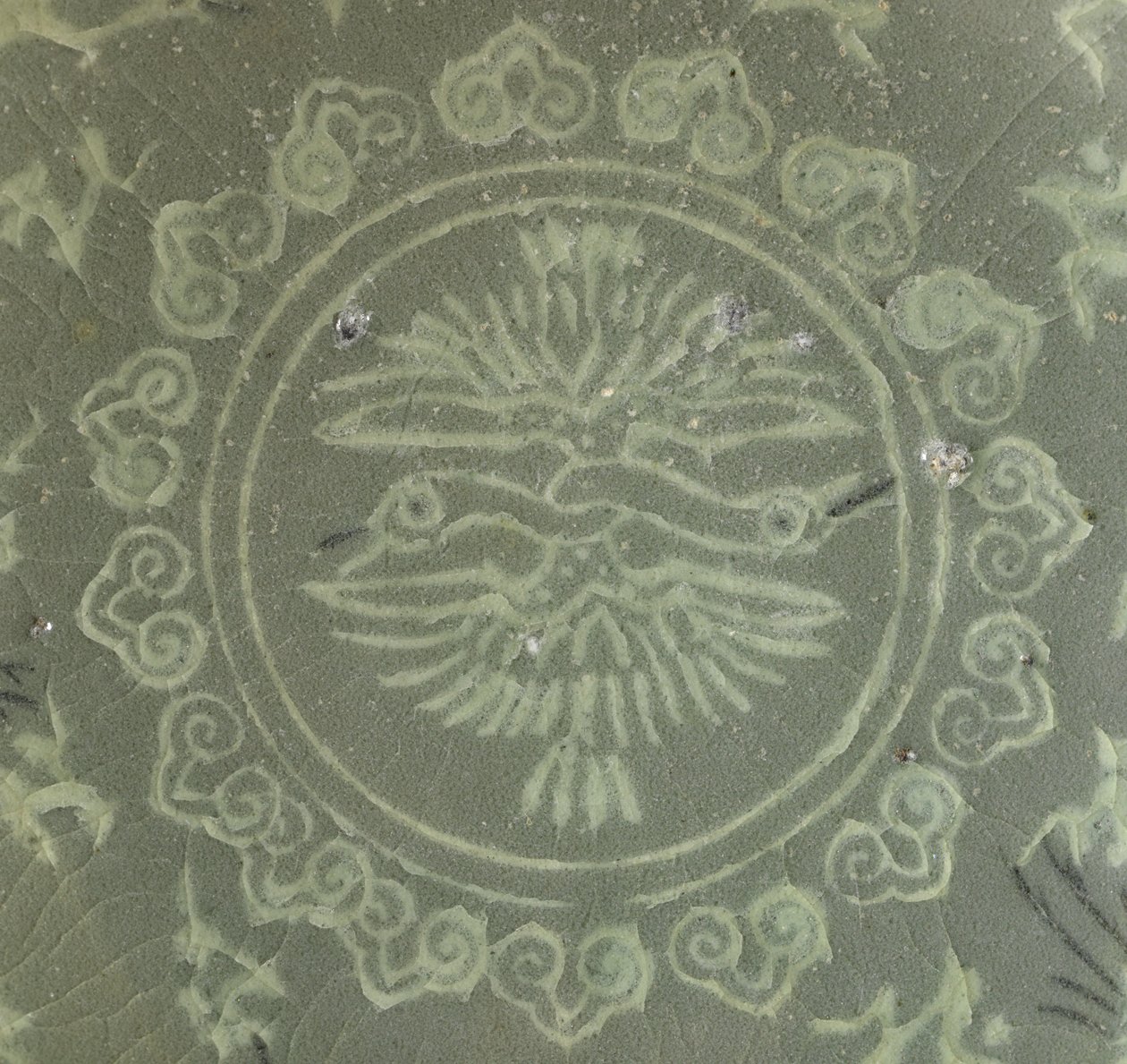 Kulho, jossa nosturit ja pilvet, n.1150-1200 tekijältä Korean School