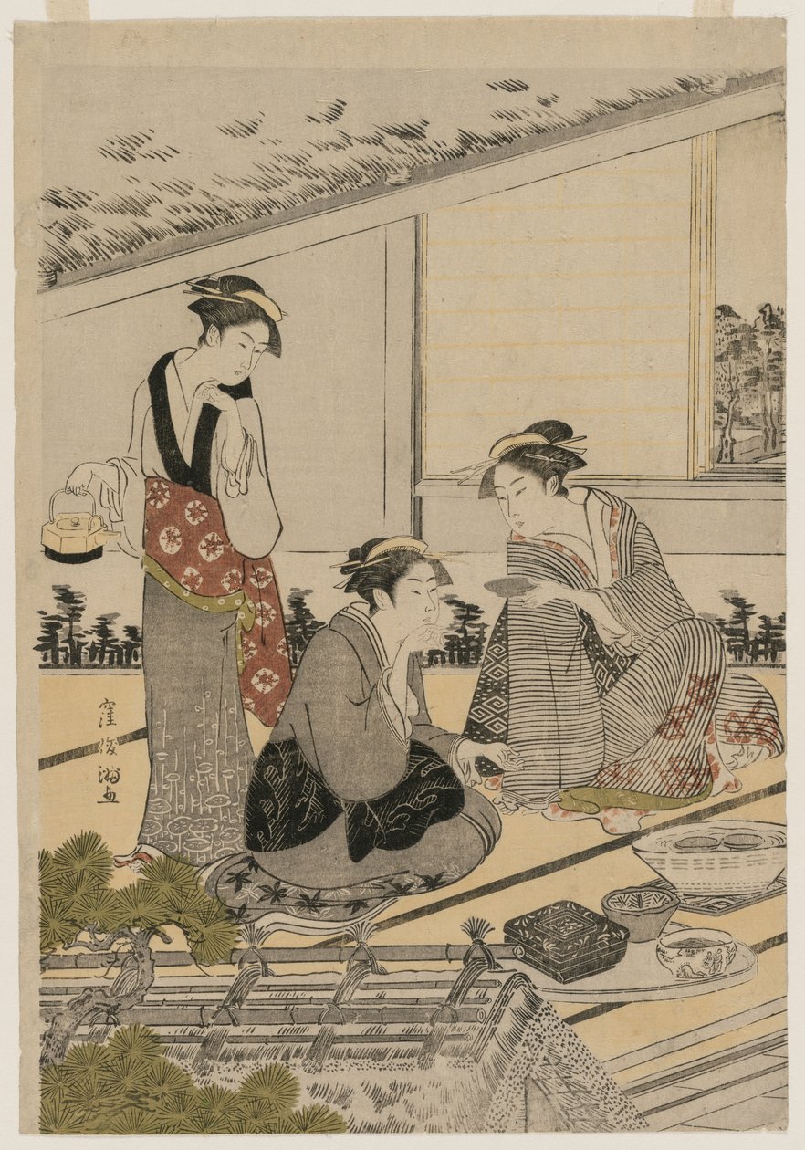 Naiset teehuoneessa, 1780-luvun loppu. tekijältä Kubo Shunman