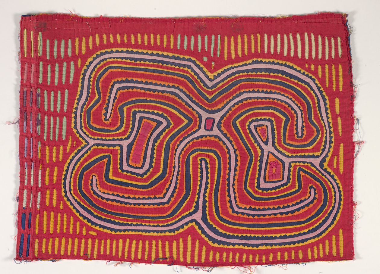 Shirt Panel (mola), n. 1950 (applikoitu puuvilla) tekijältä Kuna Indian Culture