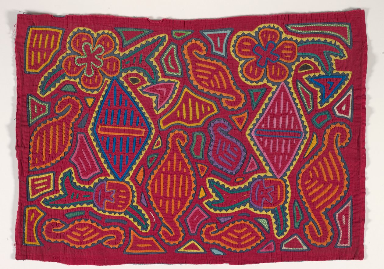 ਕਮੀਜ਼ ਪੈਨਲ (ਮੋਲਾ), c.1950 (ਐਪਲਿਕਡ ਕਾਟਨ) ਫਿਨਿਸ਼ tekijältä Kuna Indian Culture