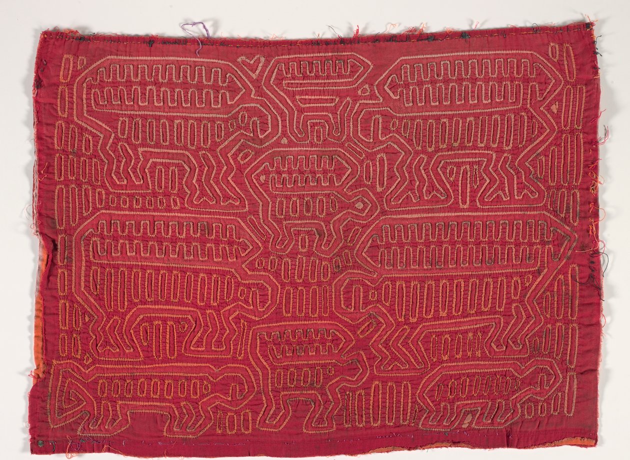 Shirt Panel (mola), n. 1950 (applikoitu puuvilla) tekijältä Kuna Indian Culture