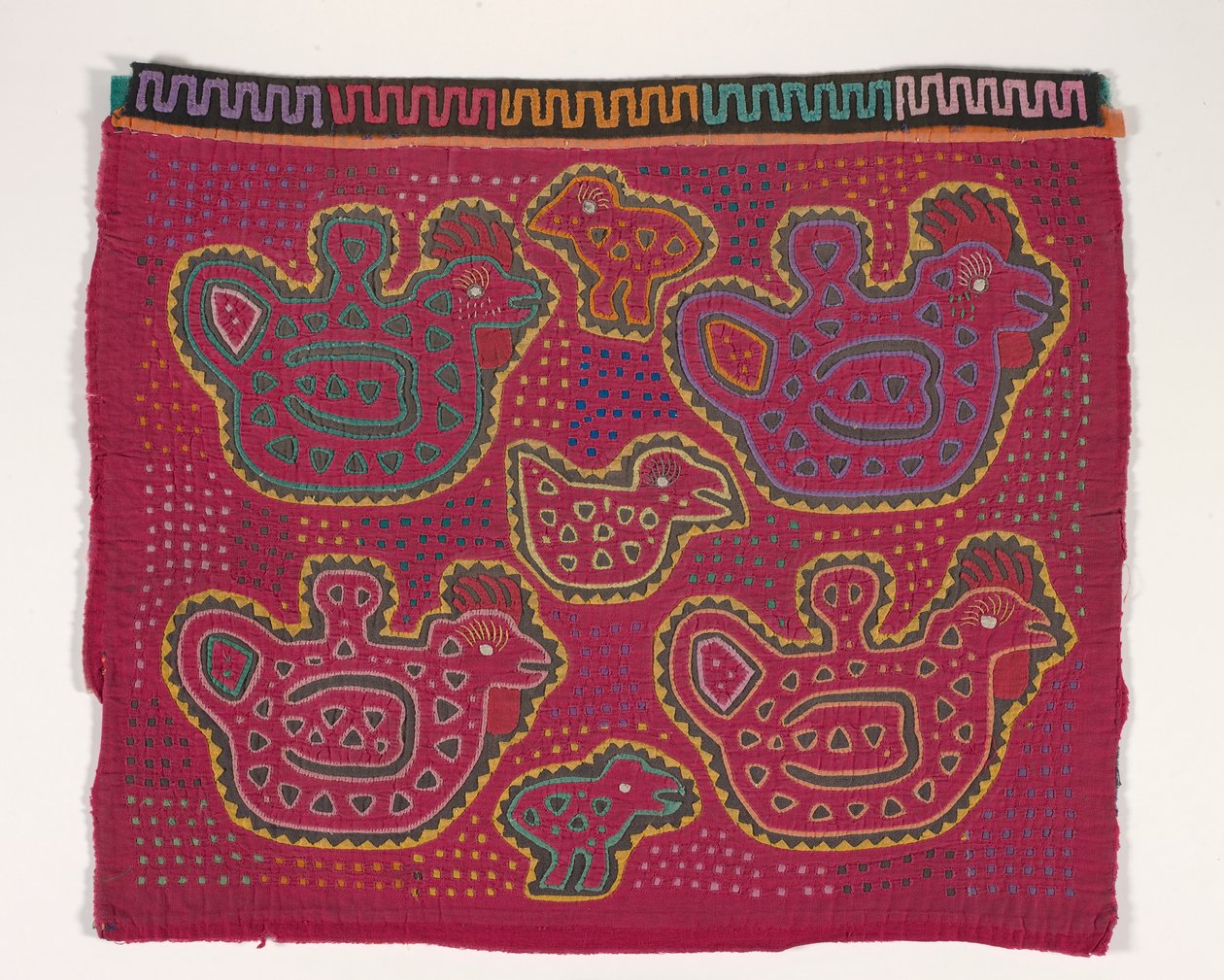 Paitapaneeli (mola) (applikoitu puuvilla) tekijältä Kuna Indian Culture