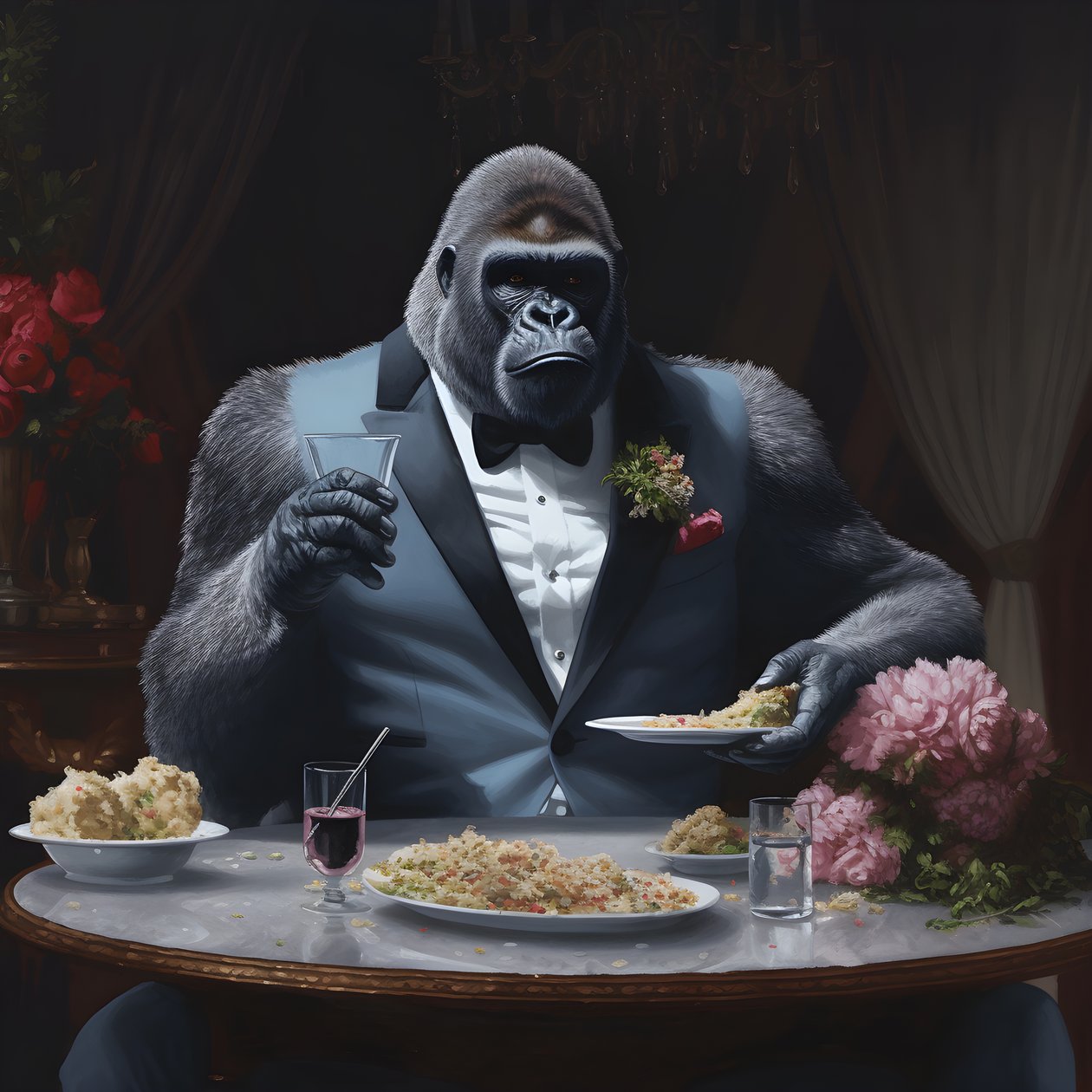 gorilla syömässä 2 tekijältä Kurt Heppke