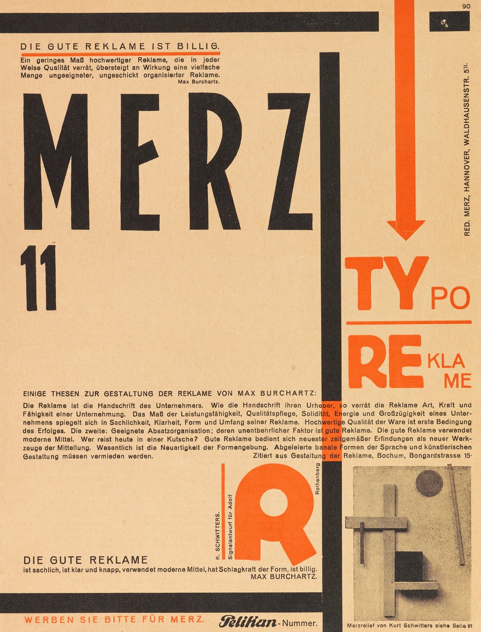 Merz 11. Typoreklame, 1924. tekijältä Kurt Schwitters