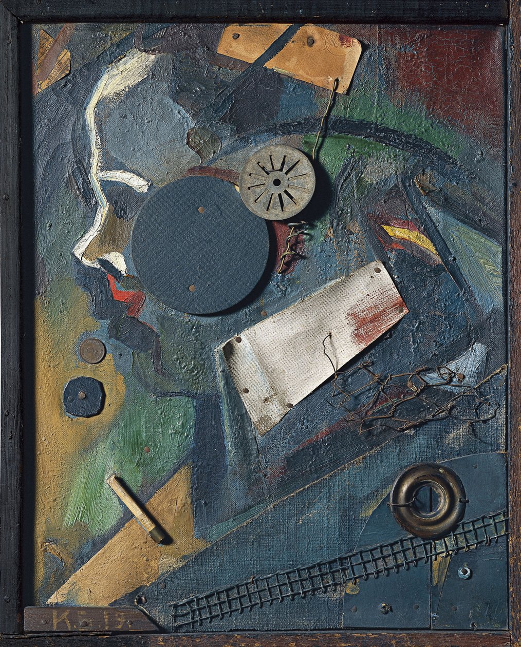 Merzbild 1A Psykiatri, 1919 tekijältä Kurt Schwitters