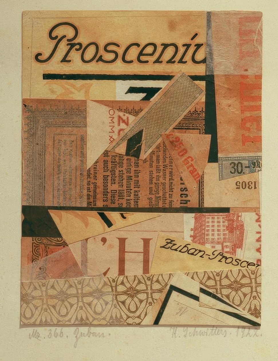 Zuban Merz 366 tekijältä Kurt Schwitters