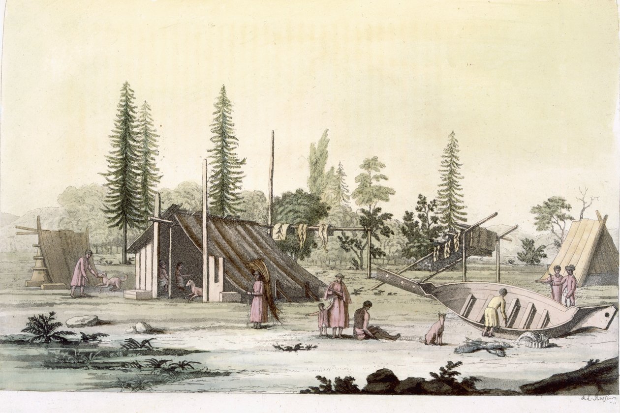 La Perouse Port Francescissa (värikaiverrus) tekijältä L.A. Rossi