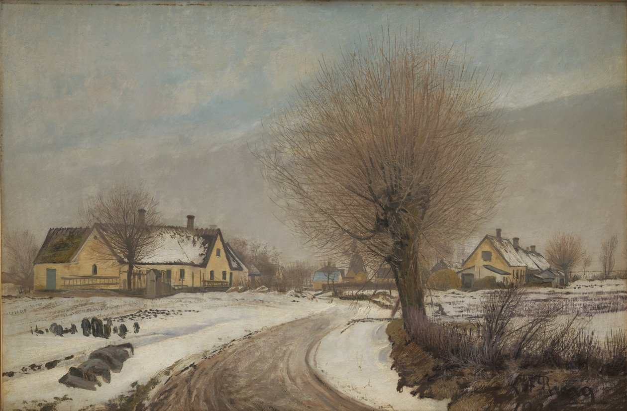 Sealandin kylä. Talvi tekijältä Laurits Andersen Ring