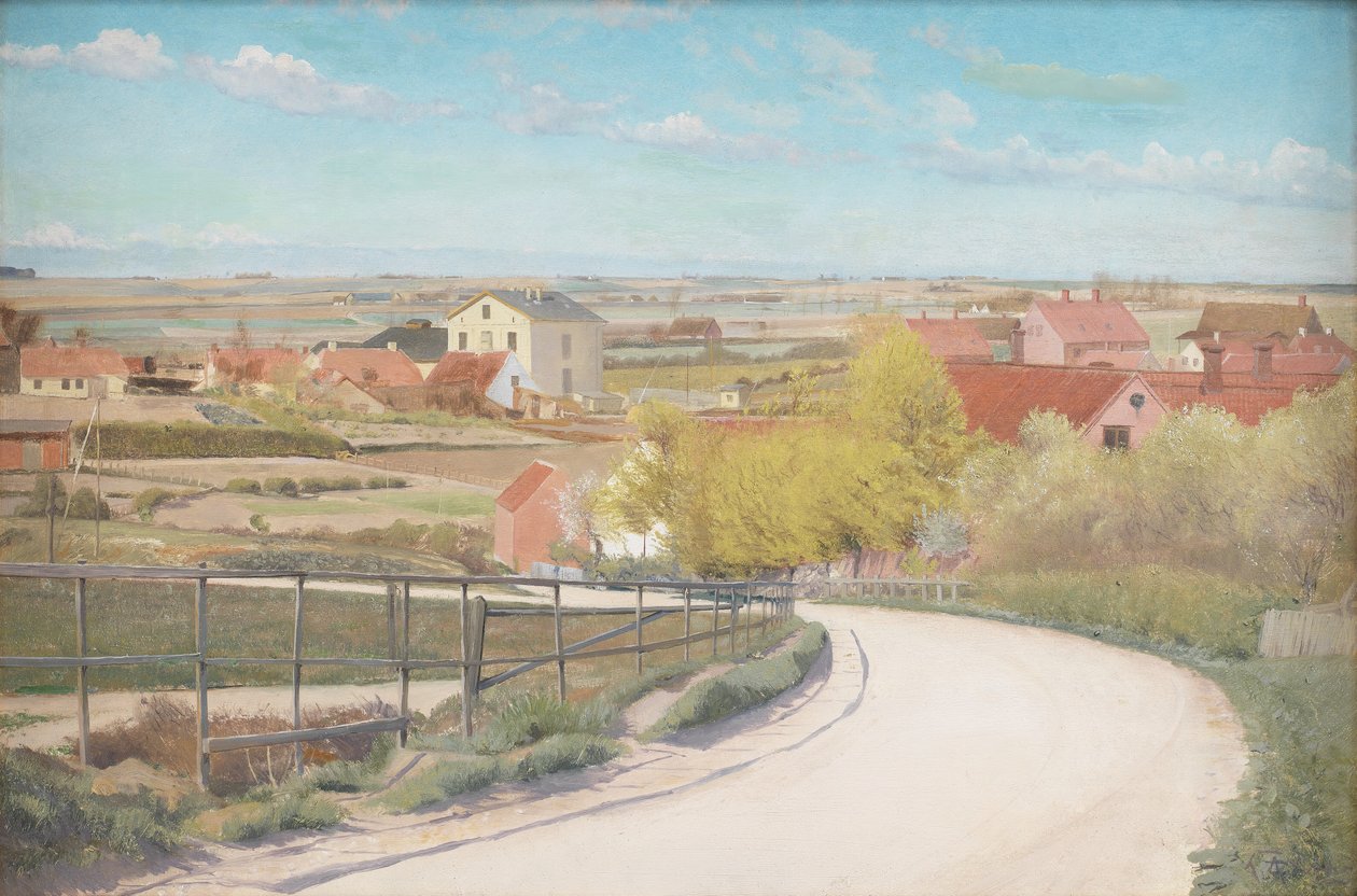 Näkymä tieltä lähellä Næstvediä, Seelanti tekijältä Laurits Andersen Ring