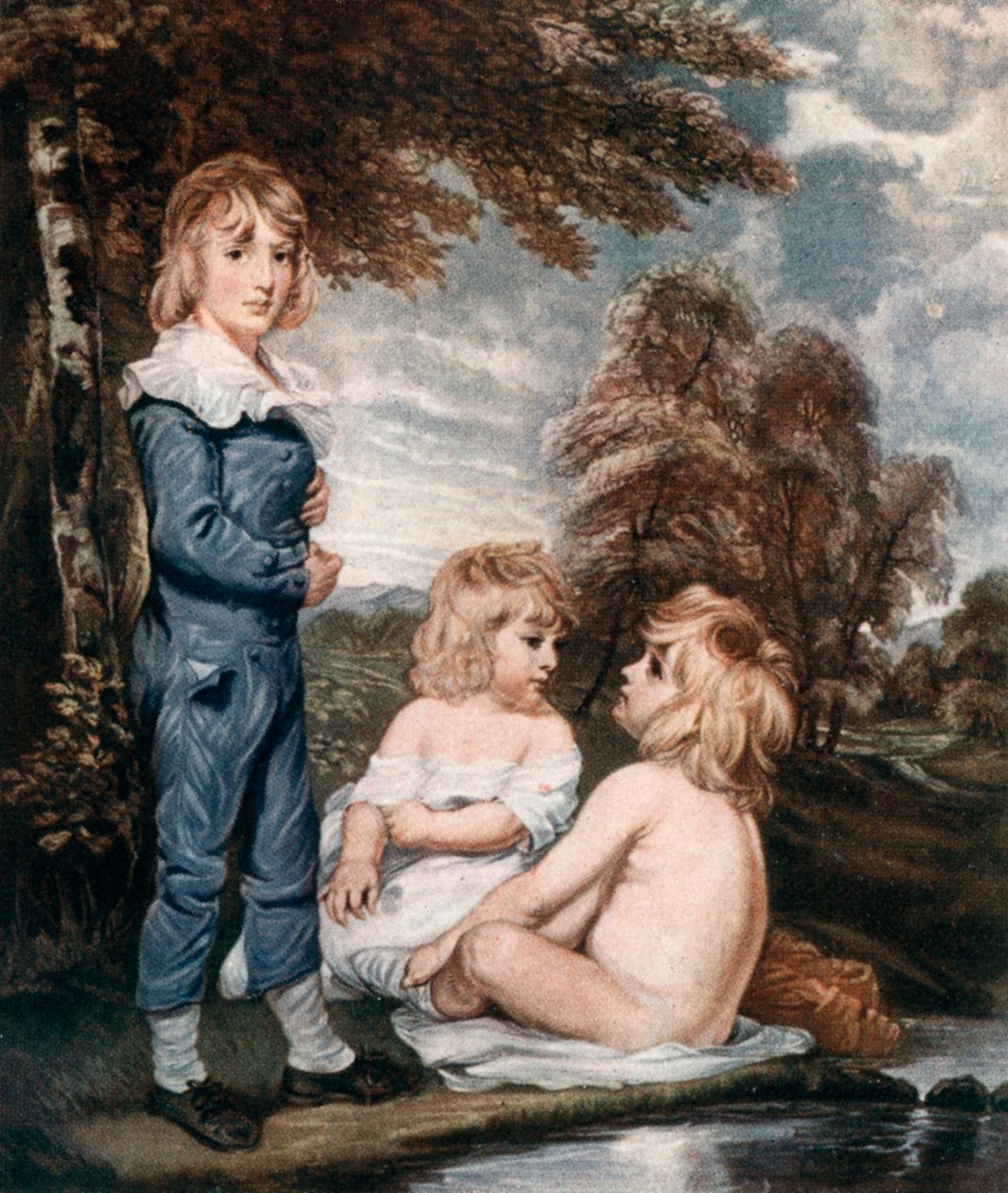 Lasten kylpeminen, 1700-luku, 1912. tekijältä L. Edwards