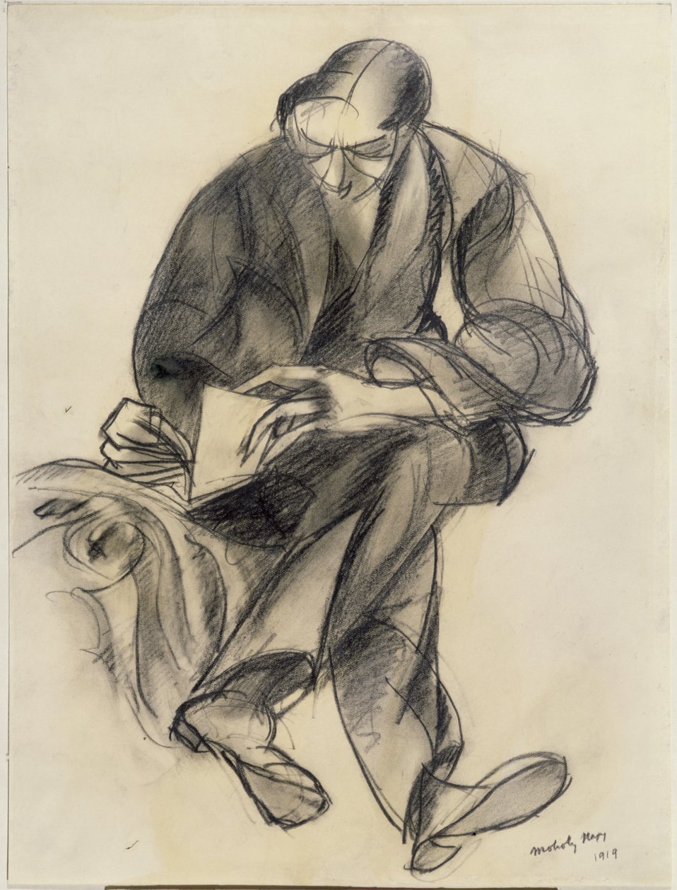 Istuva luku, 1919 tekijältä Laszlo Moholy Nagy