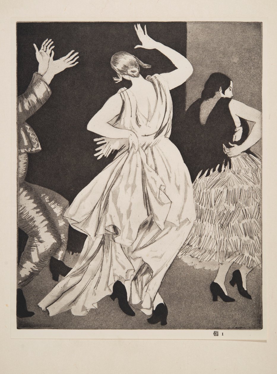 Espanjalainen tanssija nro 1, pub. 1923. tekijältä Laura Knight