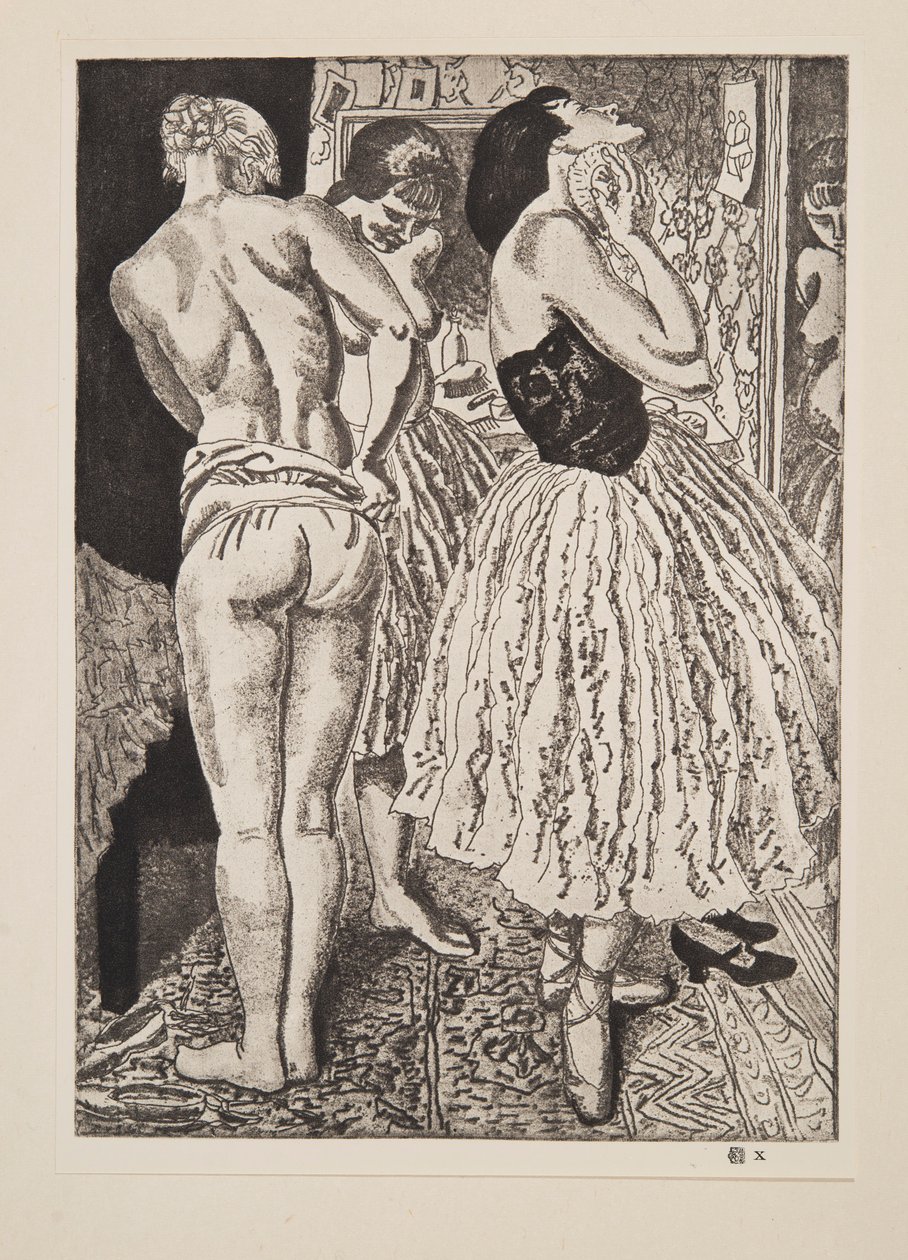 Three Graces of the Ballet, pub. 1927. tekijältä Laura Knight