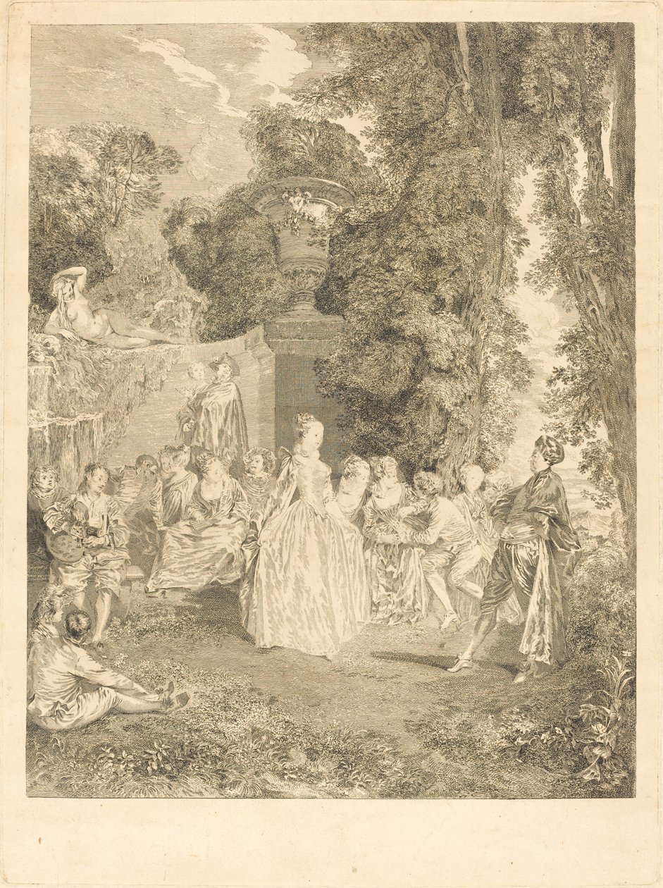 Venetsialaisia ​​ruokia tekijältä Laurent Cars after Antoine Watteau