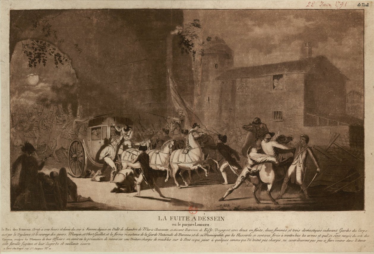 Lento Varennesiin Lento Varennesiin, 1791. tekijältä Laurent Guyot