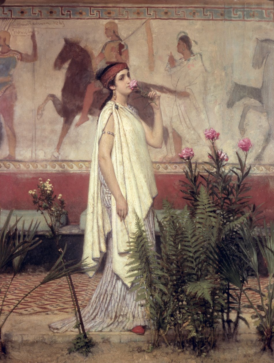 Kreikkalainen nainen, 1869 tekijältä Lawrence Alma Tadema