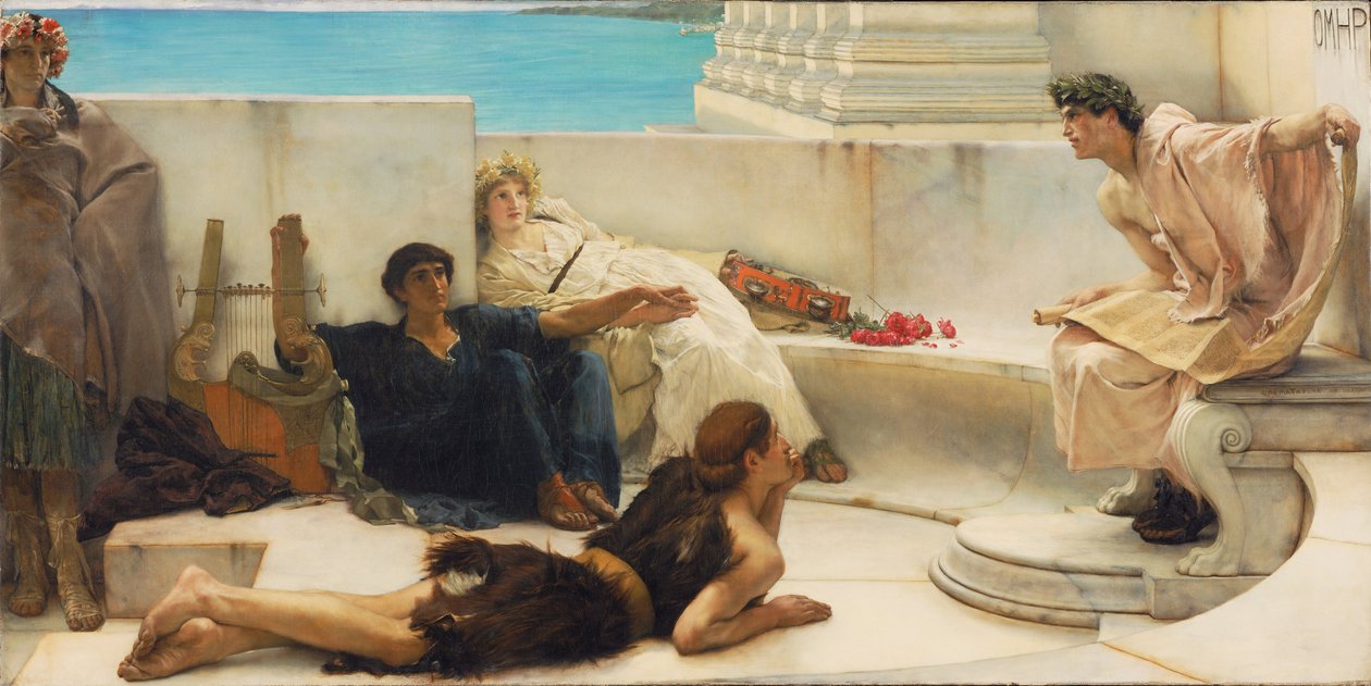 Homeroksen lukema tekijältä Lawrence Alma Tadema
