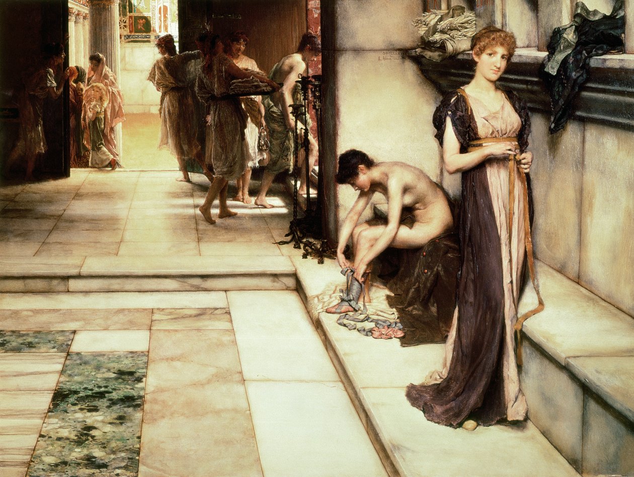 Jos pukuhuone, 1886 tekijältä Lawrence Alma Tadema