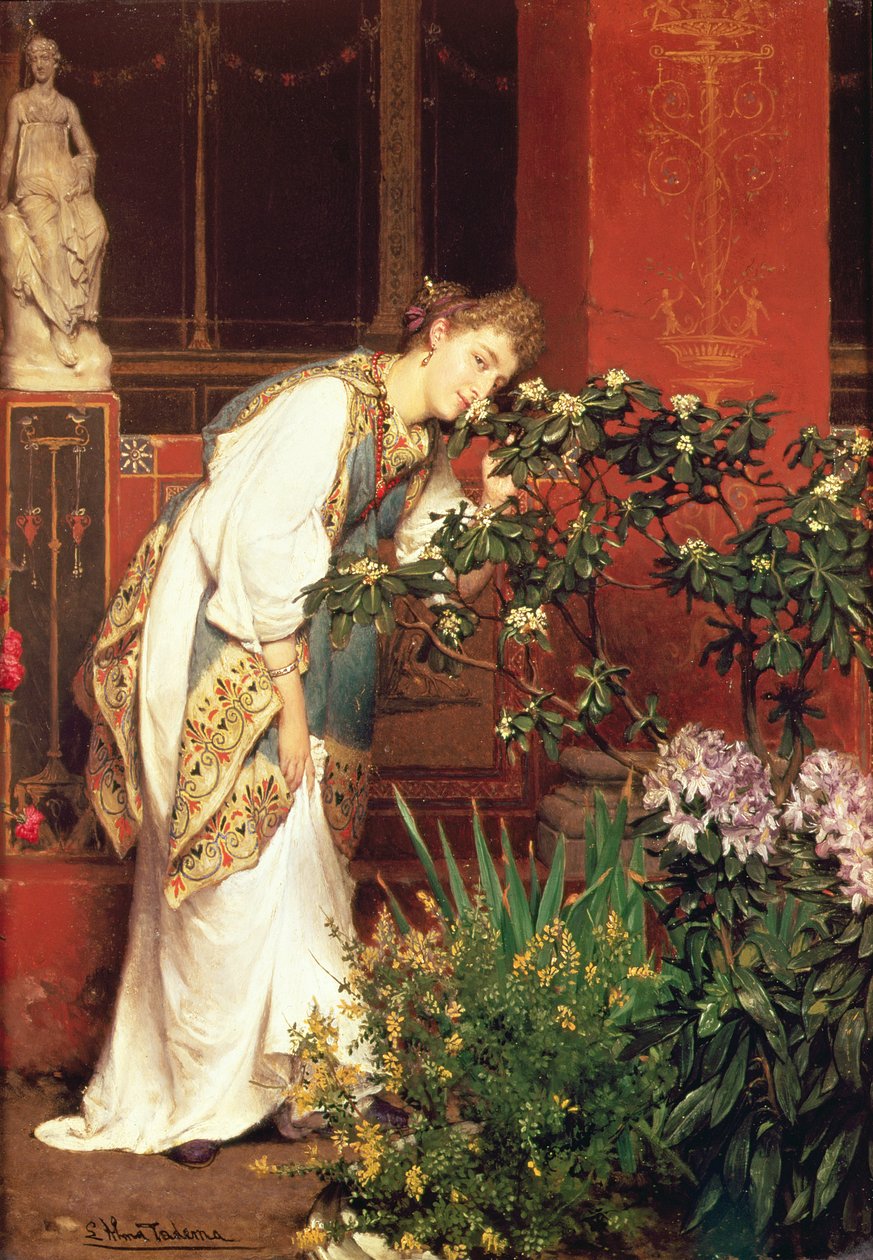 Peristylumissa, 1866 tekijältä Lawrence Alma Tadema
