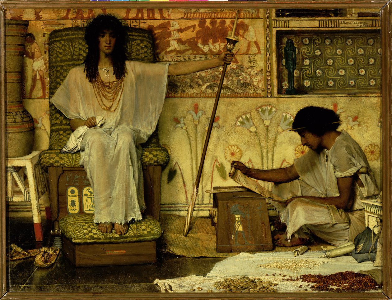 Joseph, faaraoiden viljamakasiinien valvoja, 1874 tekijältä Lawrence Alma Tadema