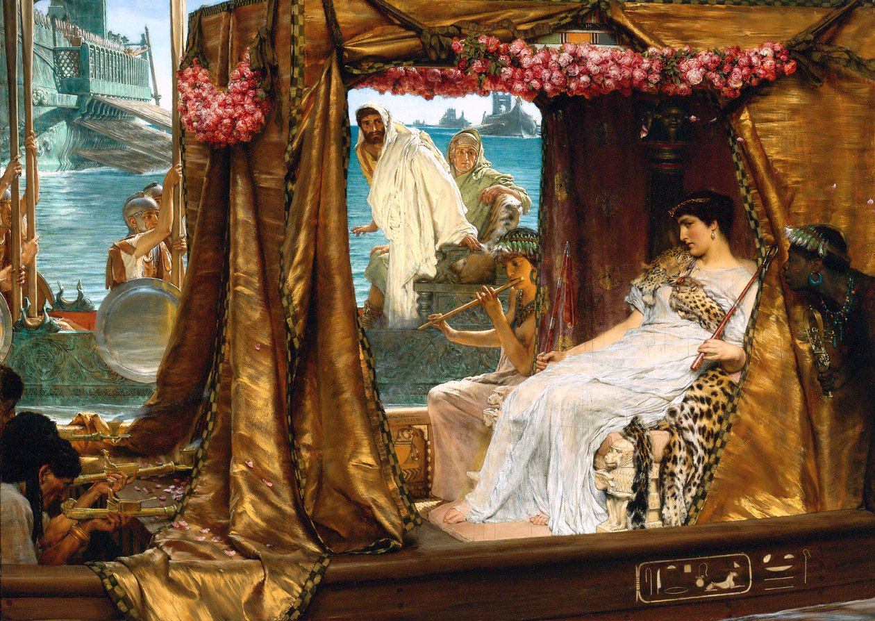 Antonin ja Kleopatran kohtaaminen tekijältä Lawrence Alma Tadema