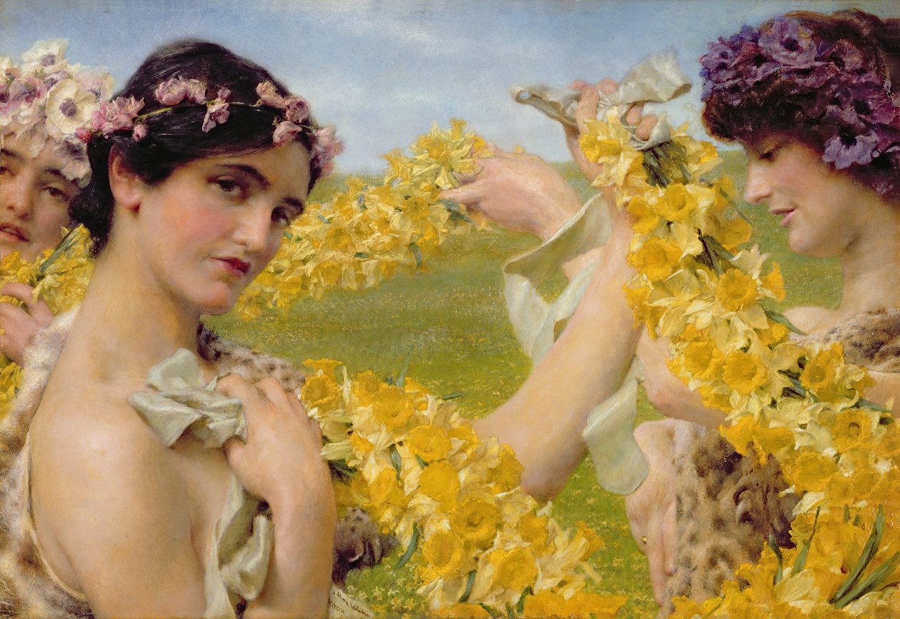 Kun kukat palaavat, n. 1911 tekijältä Lawrence Alma Tadema