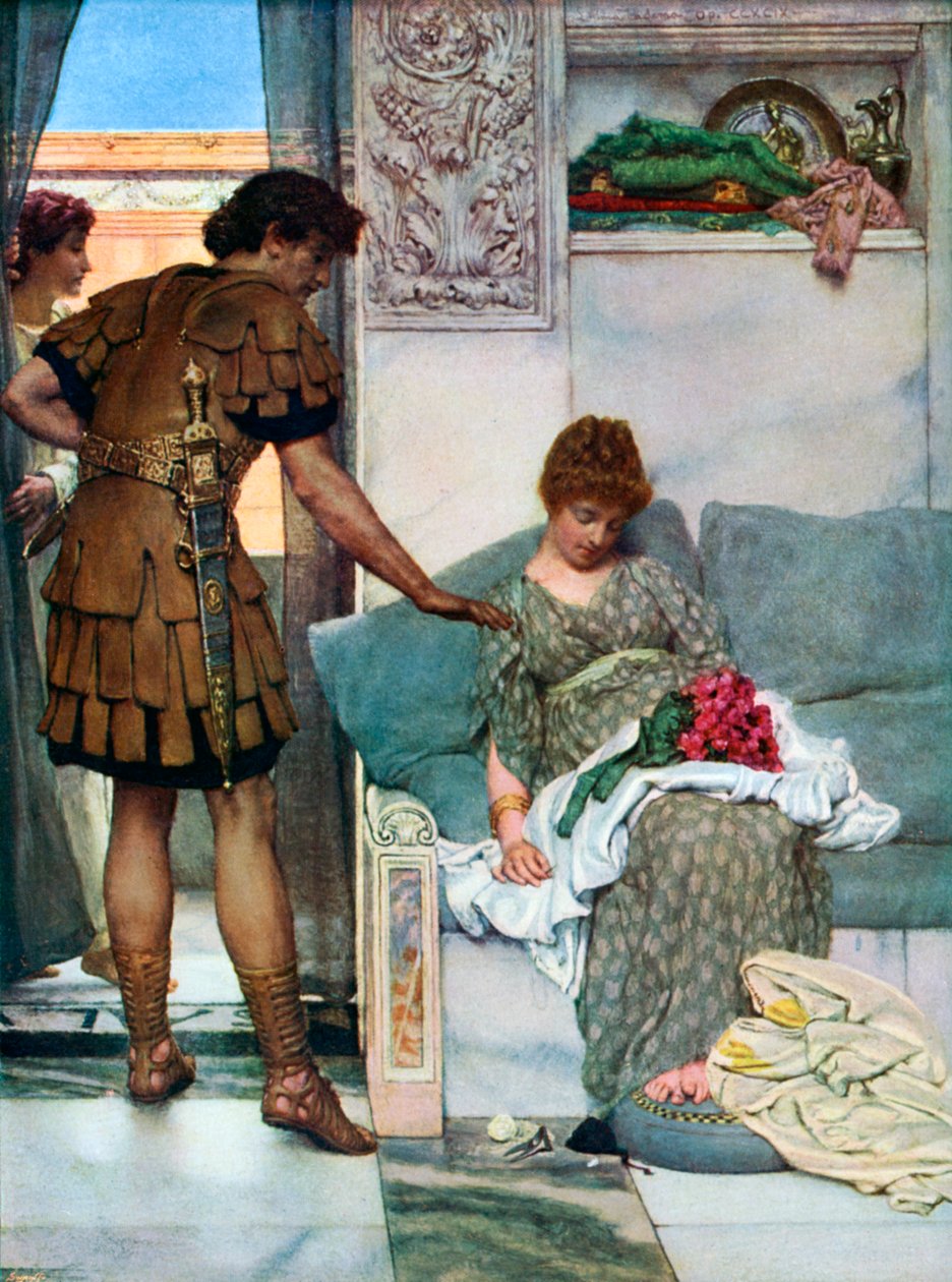 Hiljainen tervehdys, 1908-1909. tekijältä Lawrence Alma Tadema