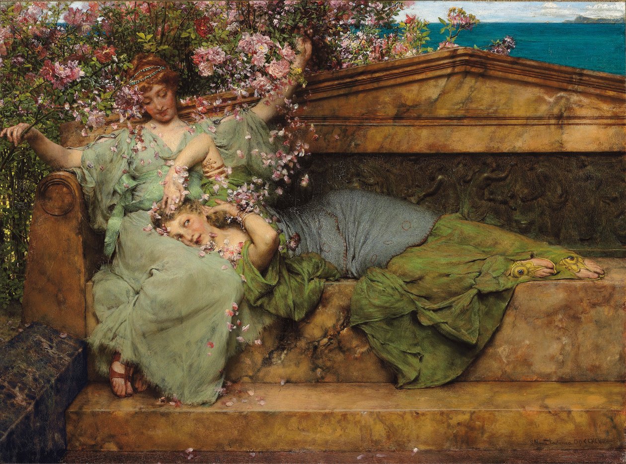 Ruusutarhassa, tekijältä Lawrence Alma Tadema