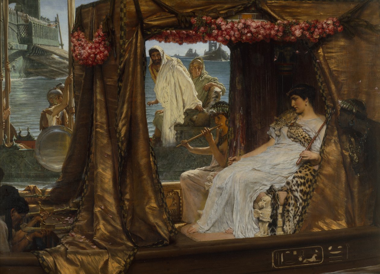 Antoniuksen ja Kleopatran tapaaminen tekijältä Lawrence Alma Tadema